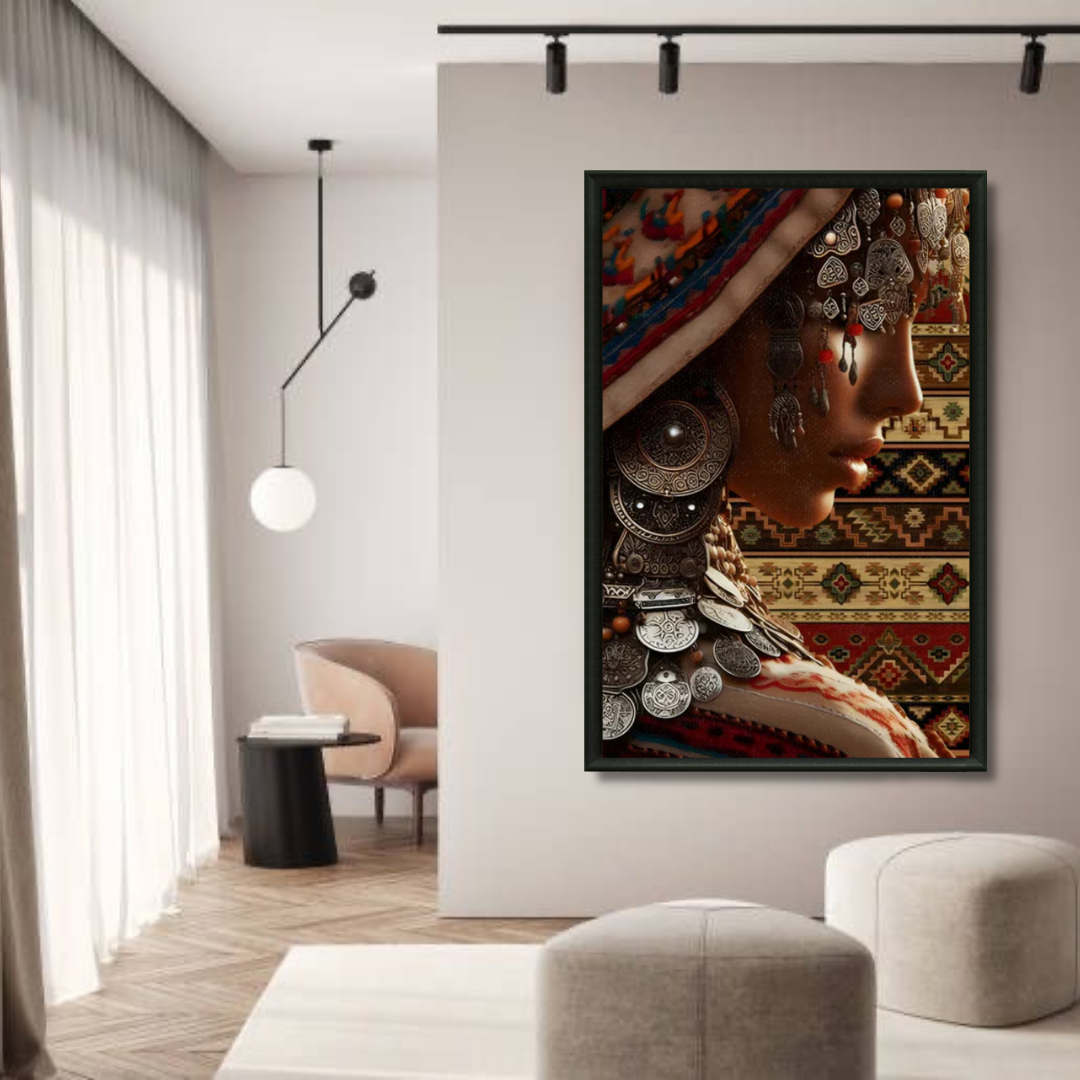Tableau femme amazigh marocaine détail