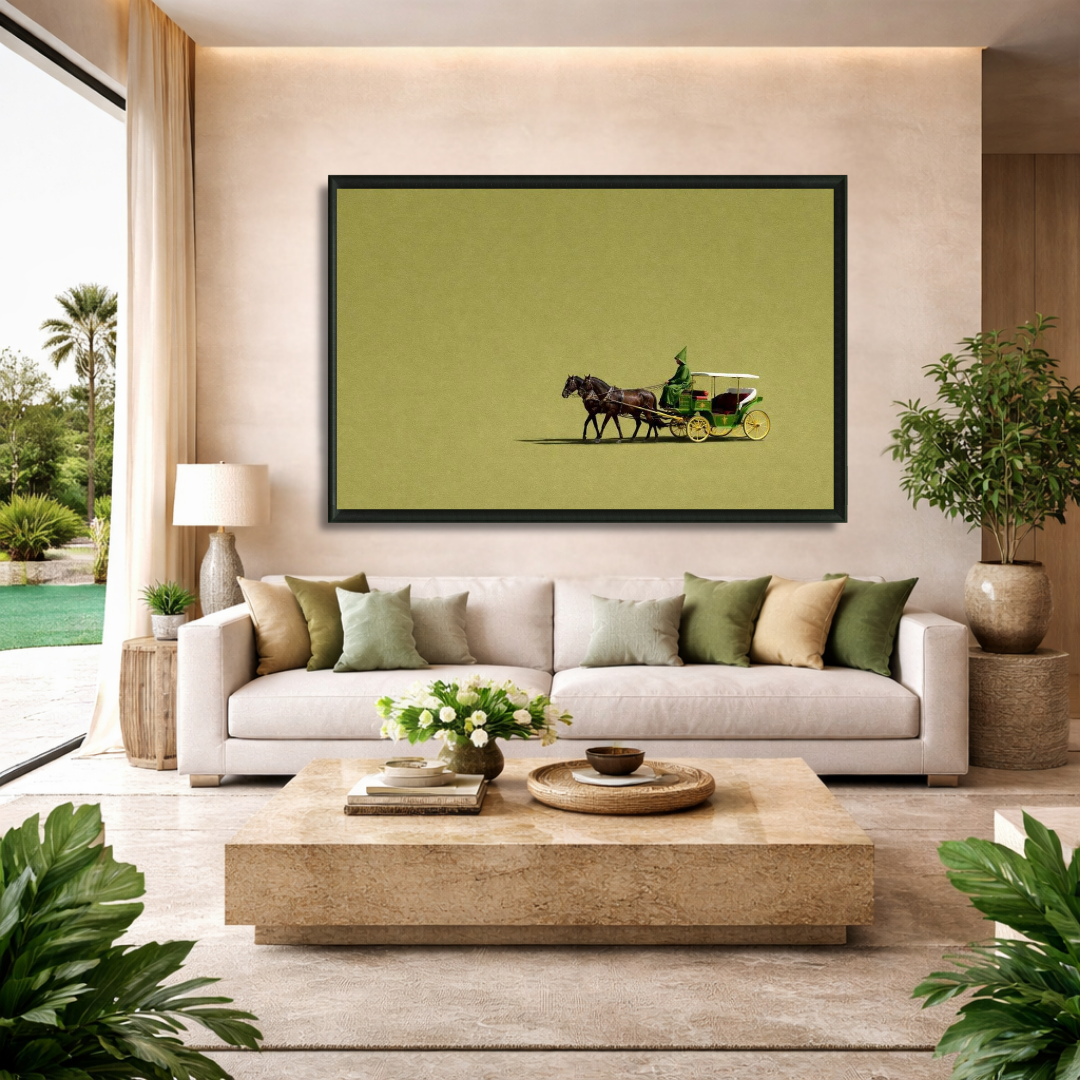 Tableau Le Koutchi Vert olive nomade marocain