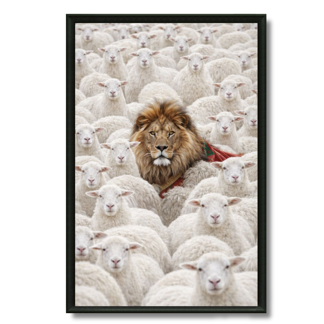 Tableau lion de l'Atlas illustration graphique marocain