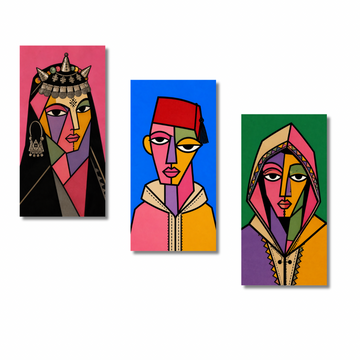 Triptyque picasa marocain coloré graphique