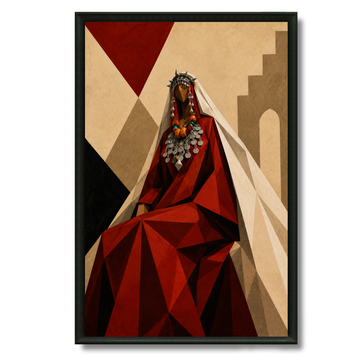 Tableau marocain – Femme Amazigh Cubisme 02