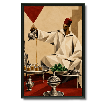 Tableau marocain – Le vendeur de Thé Cubisme