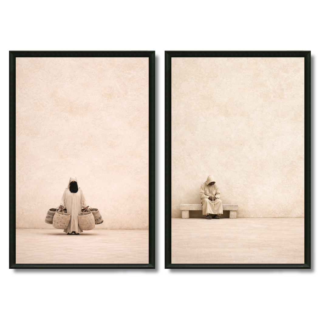 Duo tableaux le Maroc en beige apaisant harmonieux