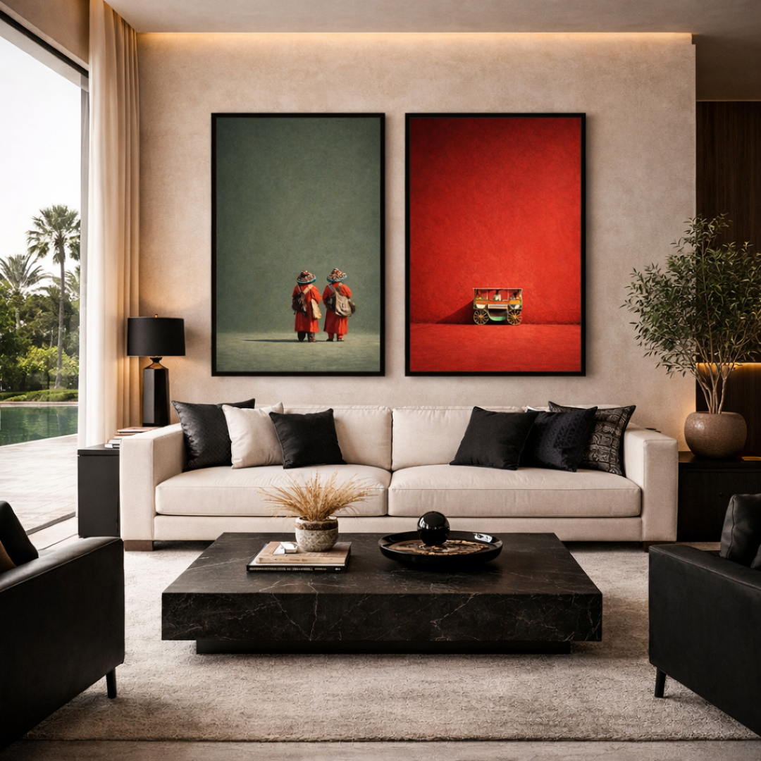 Duo tableaux le Maroc en couleurs détail