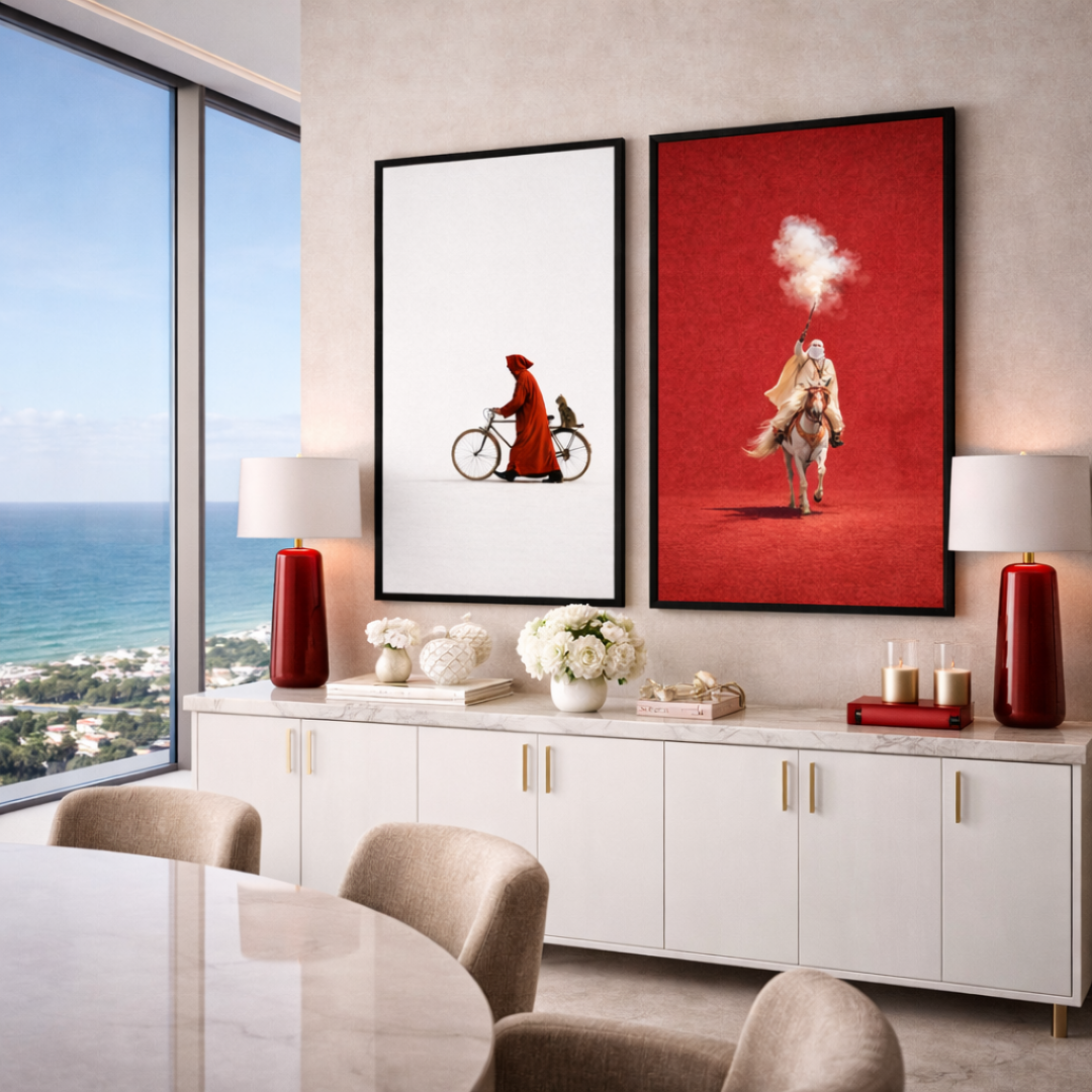 Duo Tableaux - Le Maroc en Rouge et blanc