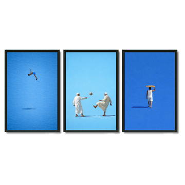 Triptyque le Maroc en bleu pack galerie apaisé