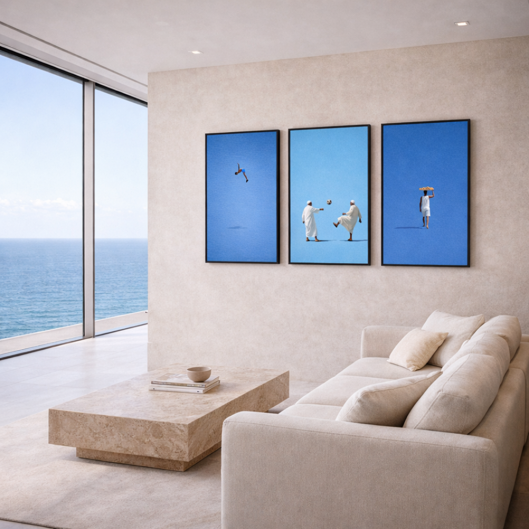 Triptyque le Maroc en bleu détail
