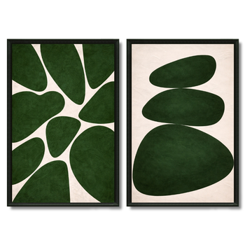 Duo tableaux pierres vertes nature élégant