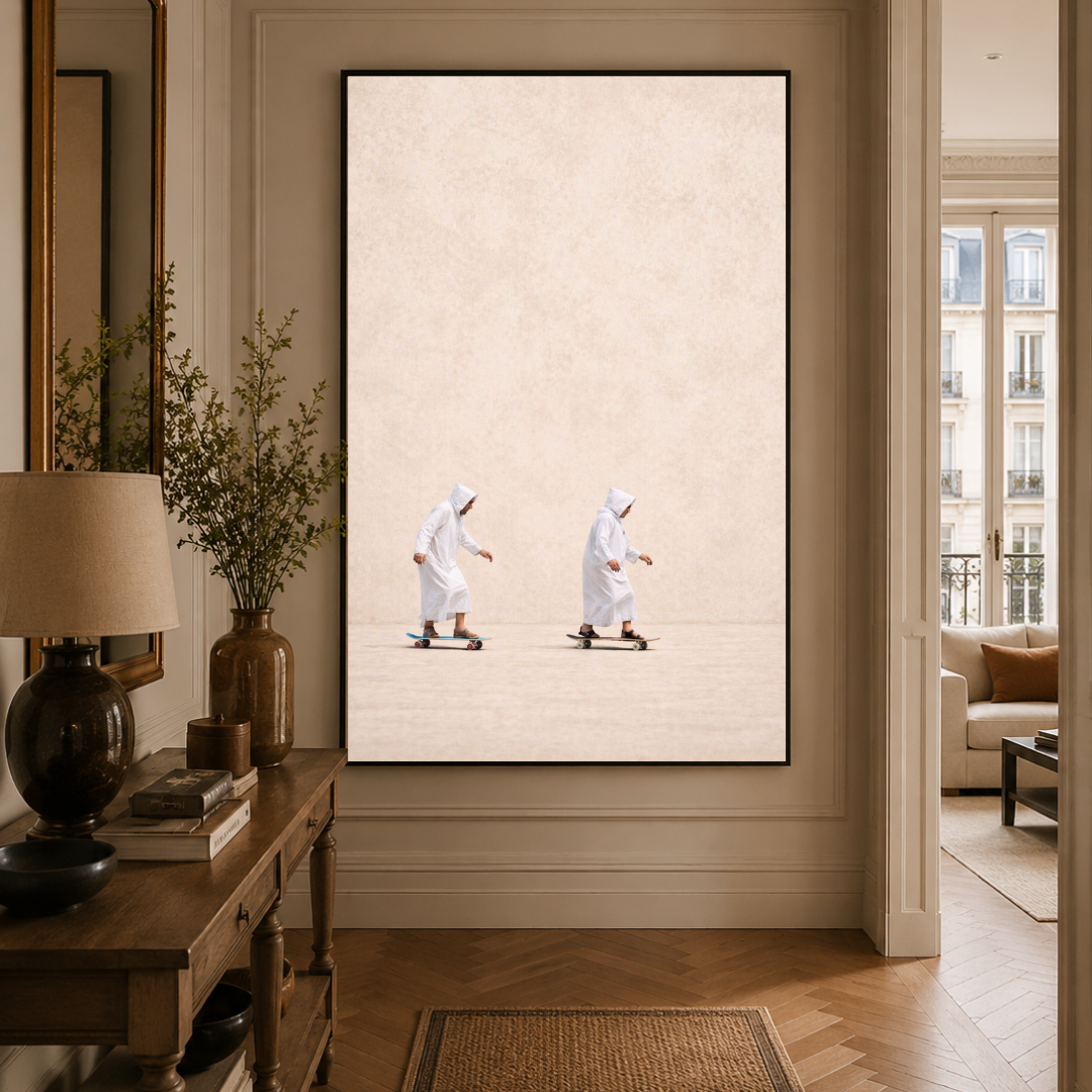 Tableau skate beige marocain détail