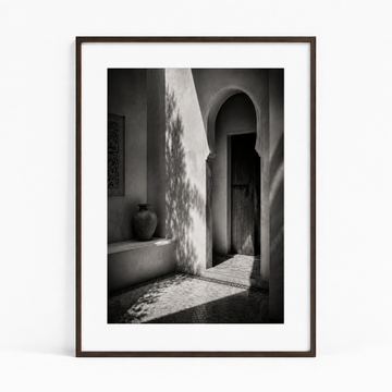 Tableau encadré Marocain Noir & Blanc – La cour