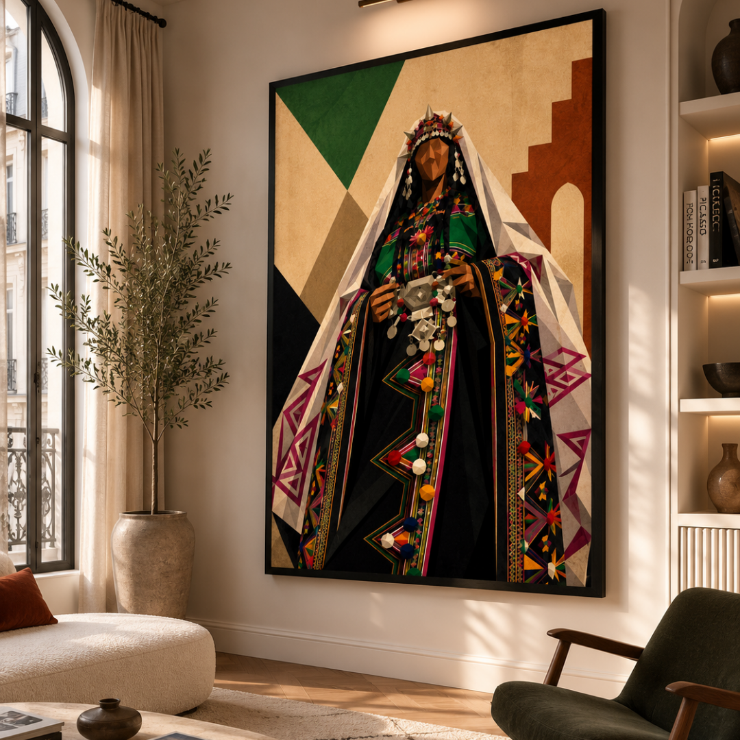 Tableau marocain – Femme Amazigh Cubisme
