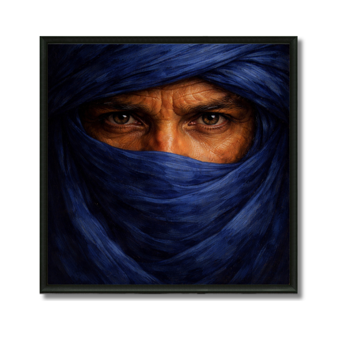 Tableau sahraoui portrait artistique traditionnel