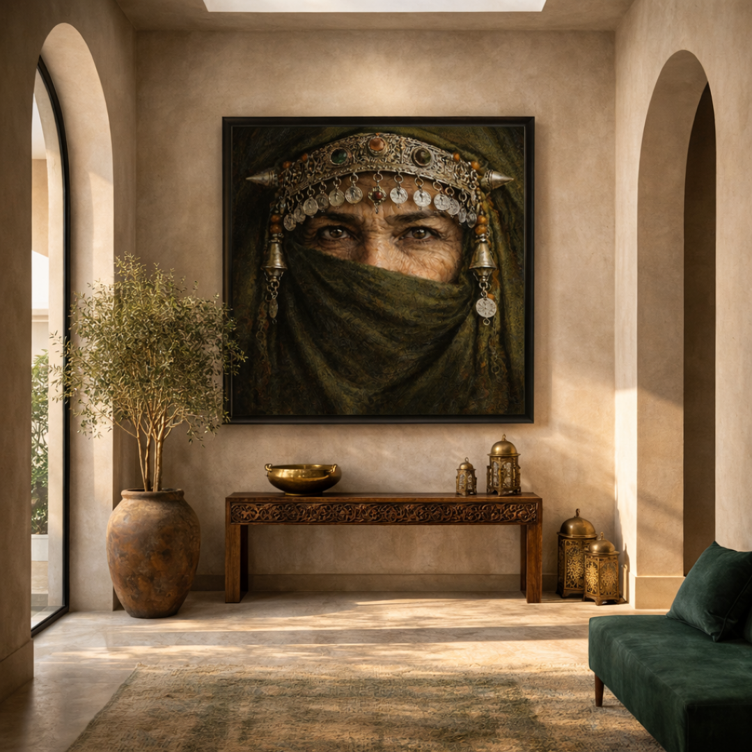 Tableau femme amazigh portrait artistique berbère
