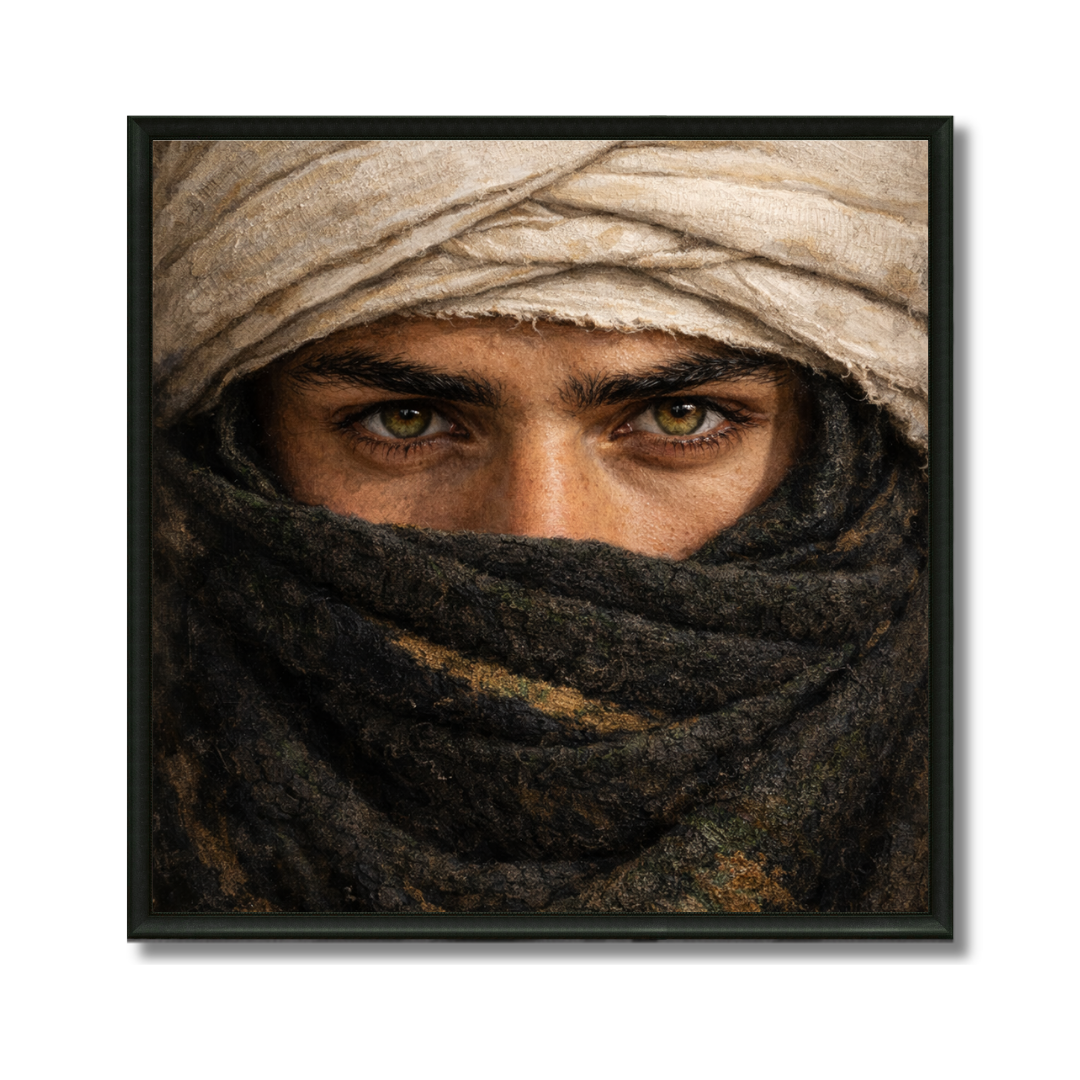 Tableau homme du sud portrait marocain traditionnel