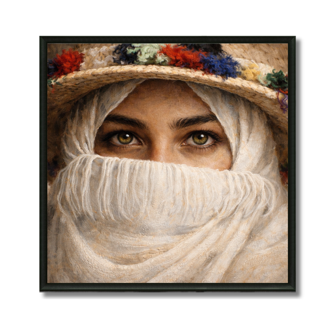 Tableau femme du nord portrait marocaine costume