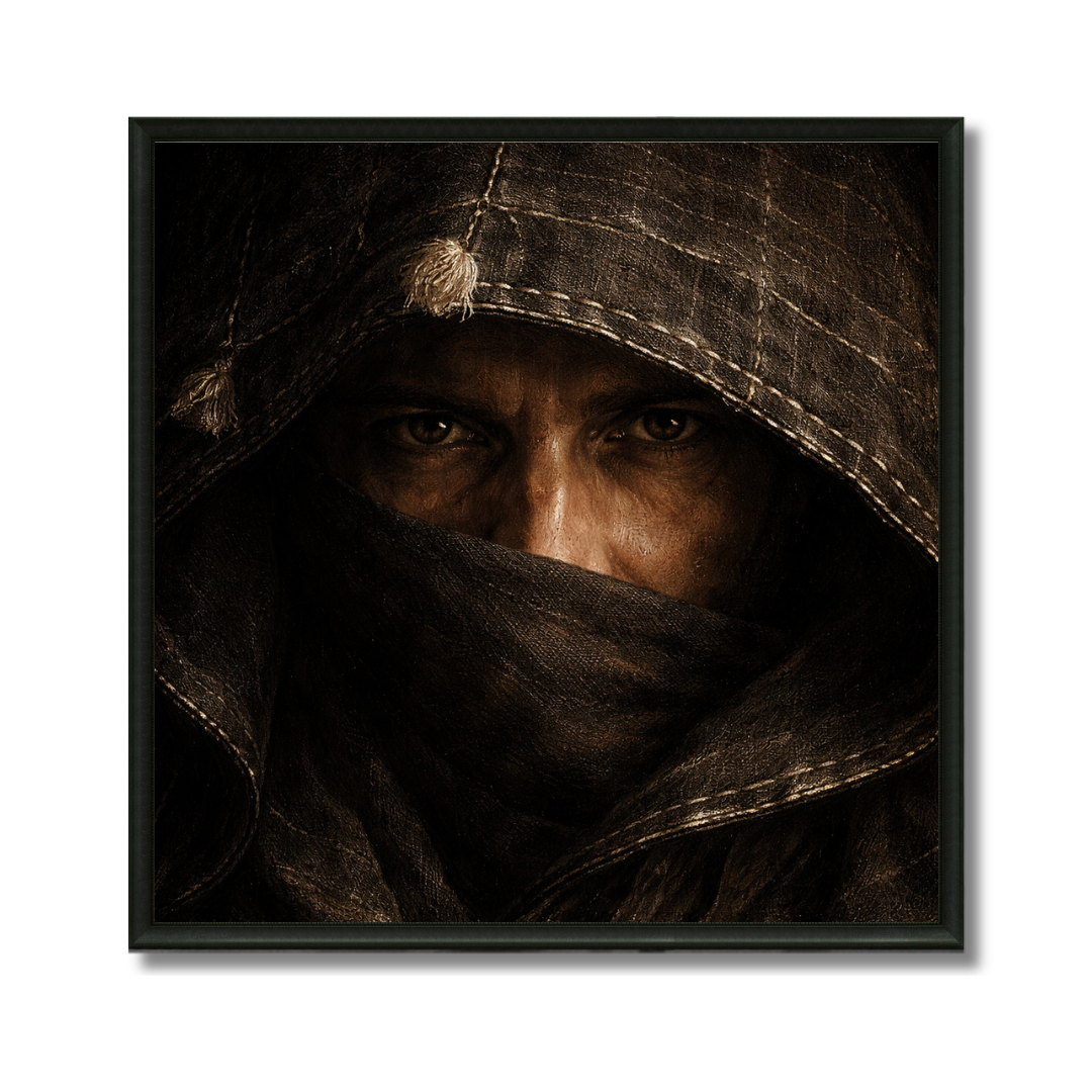 Tableau homme du nord portrait marocain traditionnel