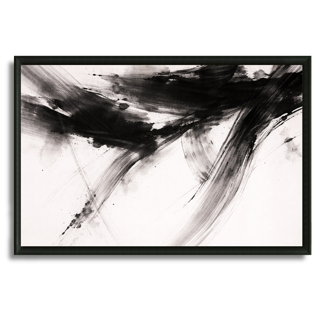 Tableau élancement noir abstrait moderne lignes dynamiques