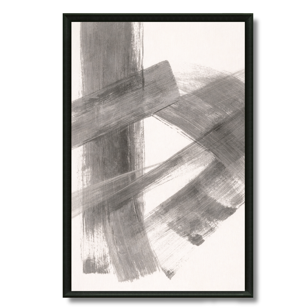 Tableau trajectoire gris abstrait lignes dynamiques