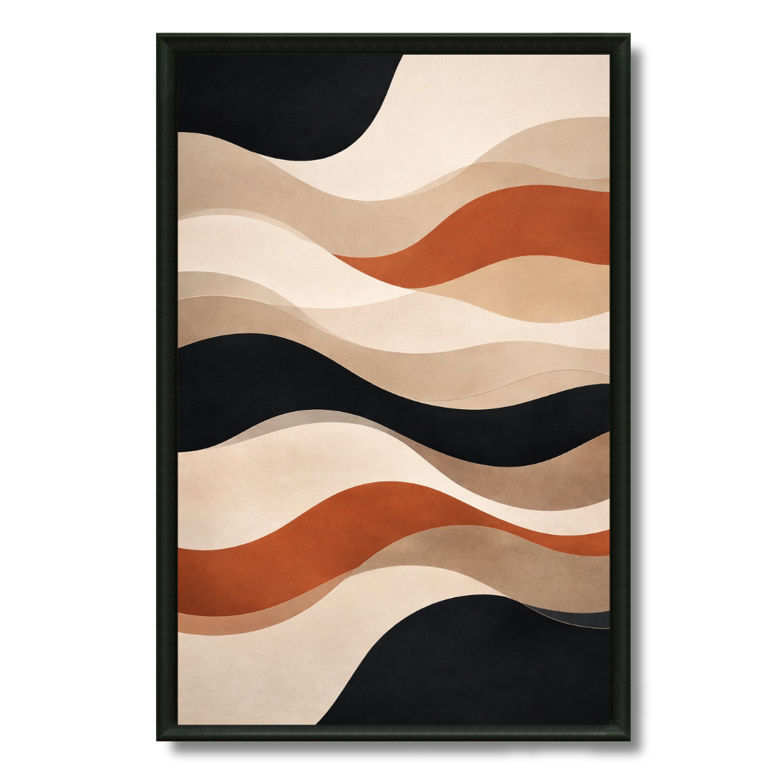 Tableau vagues abstraites colorées dynamiques salon