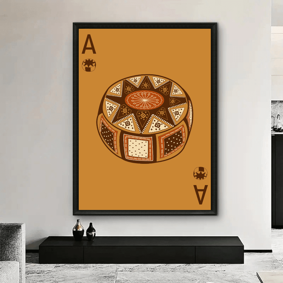 Tableau As pouffe berbère marocaine marron pop art