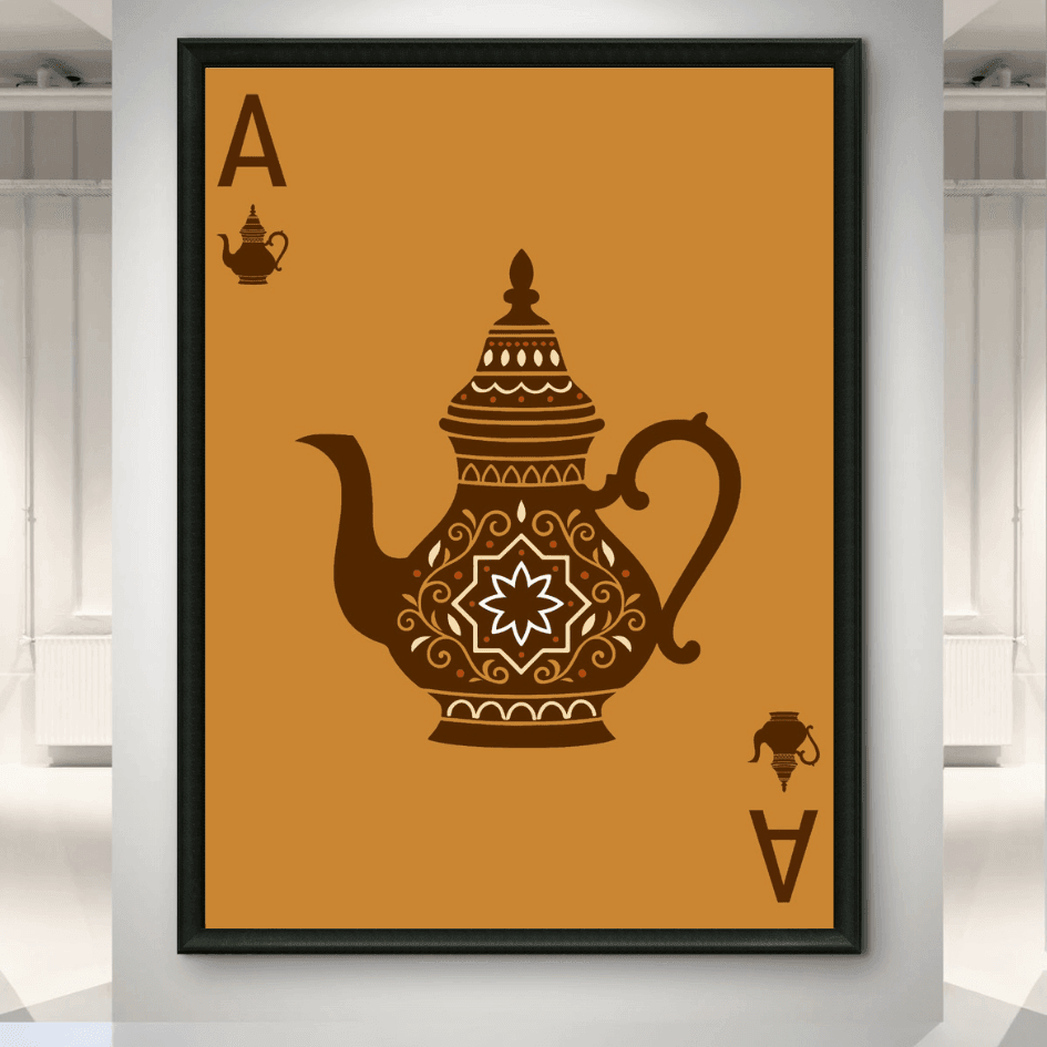 Tableau As du thé marocain marron pop art carte
