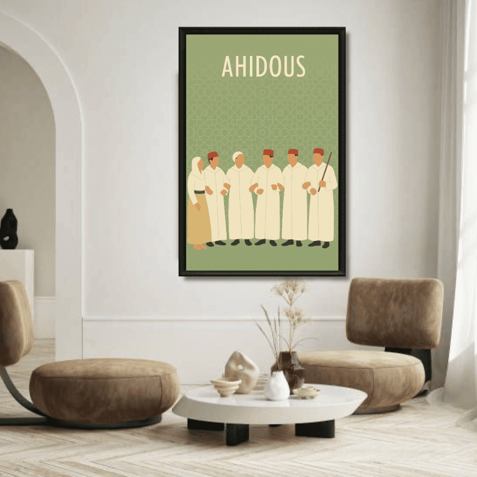Tableau Ahidous danse amazighe marocain détail