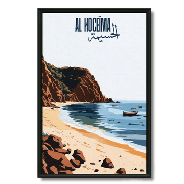 Tableau marocain Al Hoceima, mer Méditerranée et montagnes du Rif