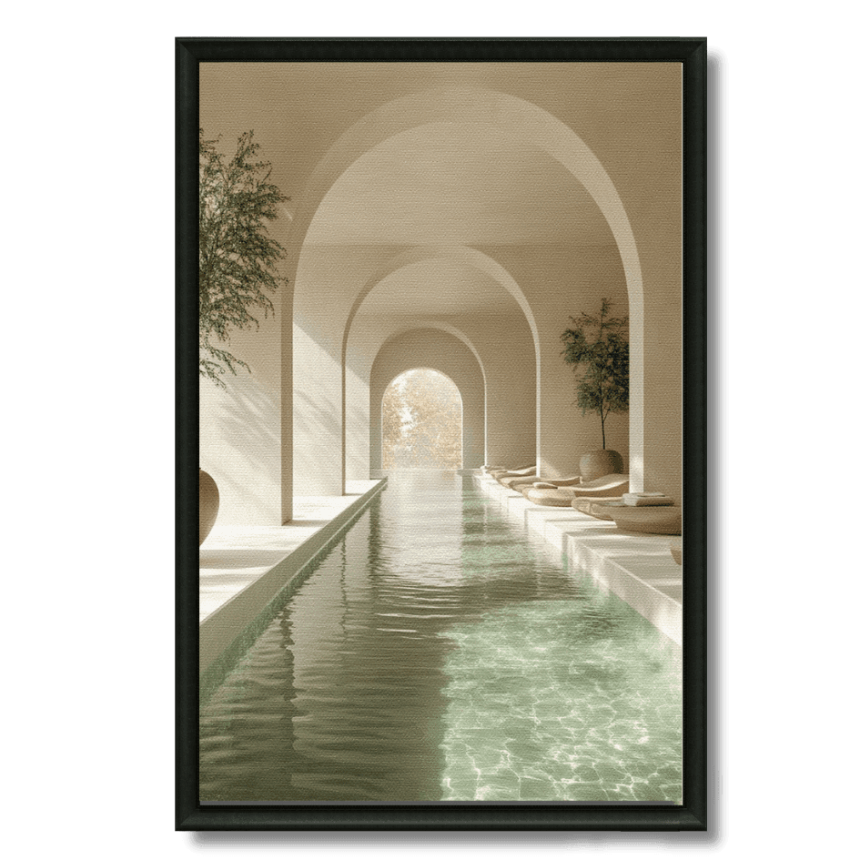 Tableau spa oriental couloir piscine arches marocaines