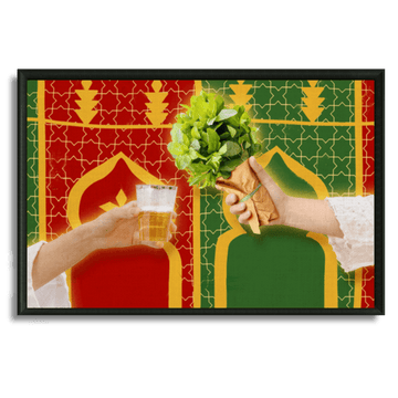 Tableau atay dans la tente marocaine thé menthe