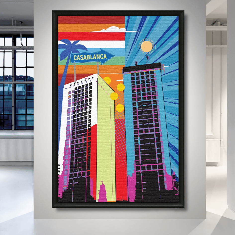 Tableau Casablanca Twin Center pop art marocain