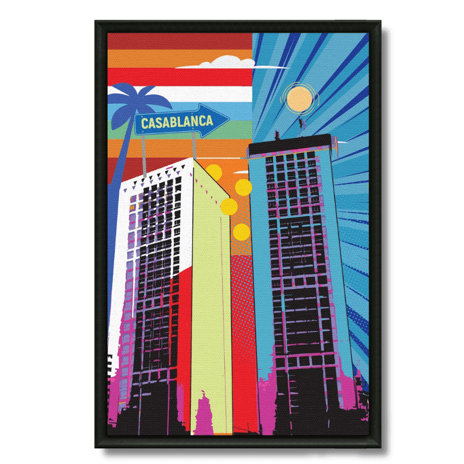 Tableau Casablanca Twin Center pop art marocain