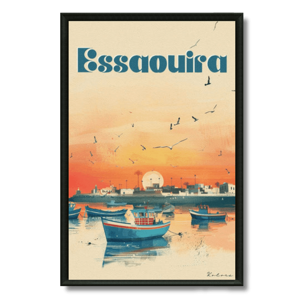 Tableau marocain Essaouira, remparts dorés et Atlantique