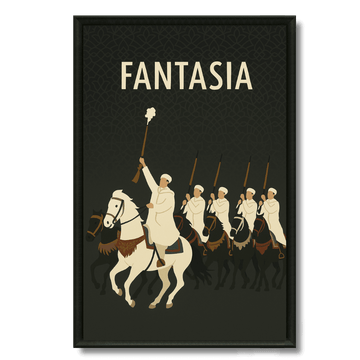 Tableau Fantasia tradition équestre marocaine cavaliers