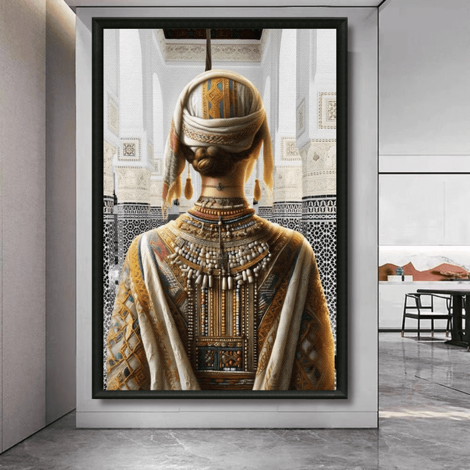 Tableau femme amazigh riad marocain détail