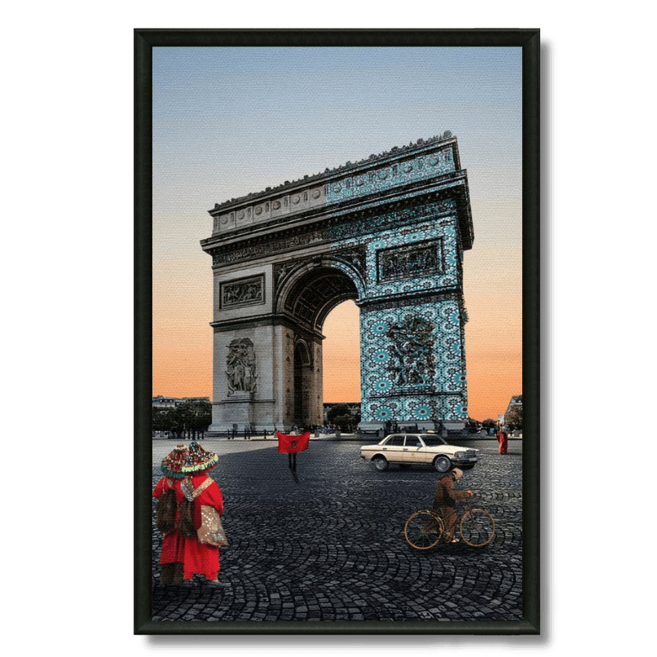 Tableau fusion Maroc-France Arc de Triomphe marocain