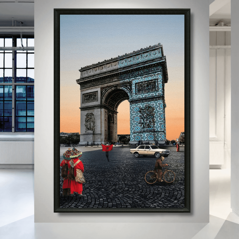 Tableau fusion Maroc-France Arc de Triomphe marocain