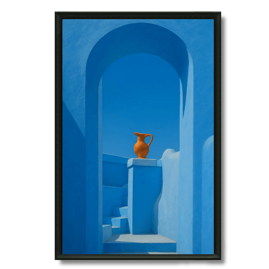 Tableau la cruche de Chefchaouen tons bleus marocain
