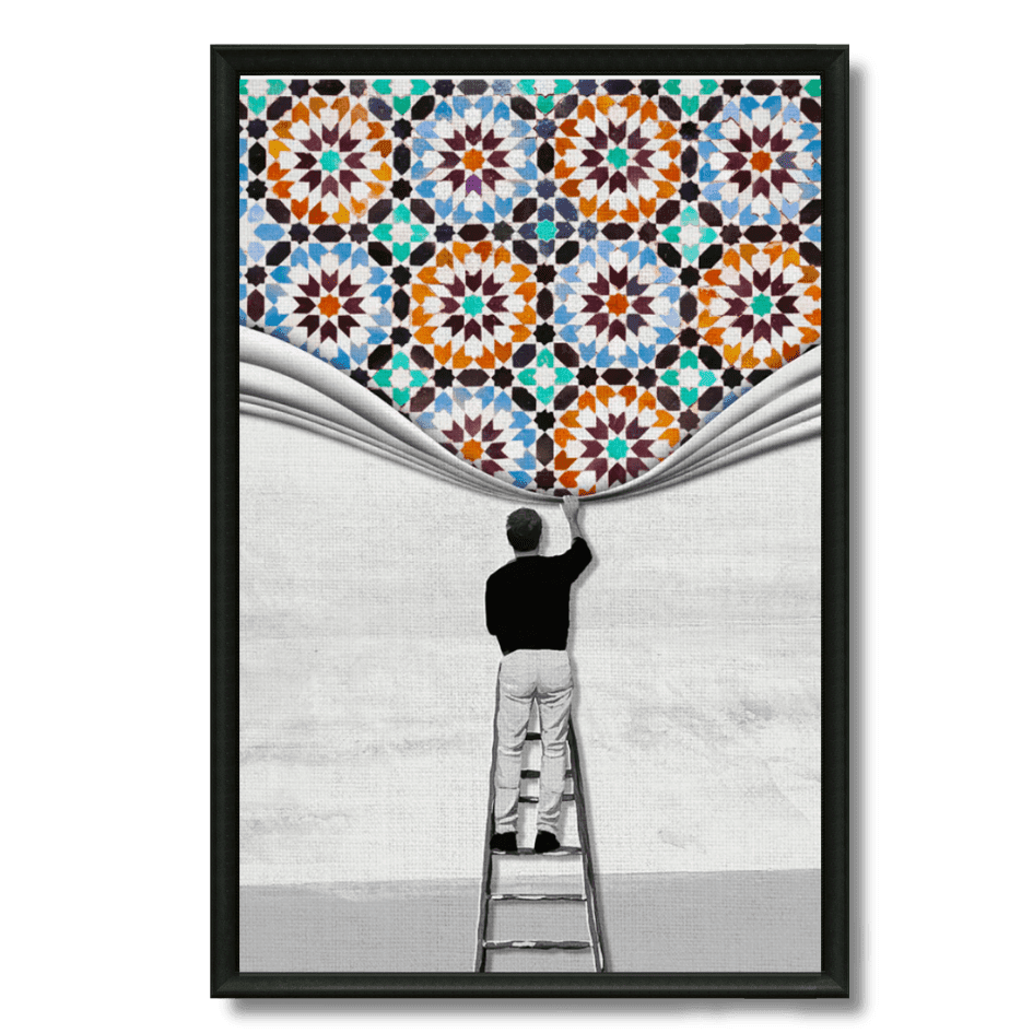 Tableau artisan du zellij peintre motifs marocains