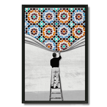 Tableau artisan du zellij peintre motifs marocains