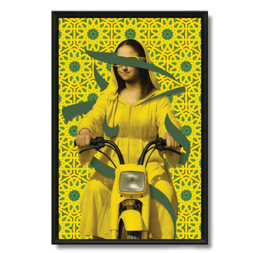 Tableau Mona Lisa à Marrakech djellaba pop art