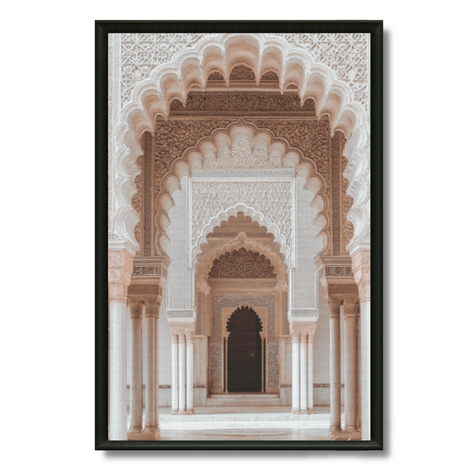Tableau porte authentique du Maroc arches sculptées
