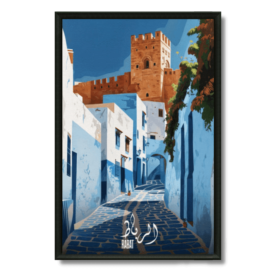 Tableau marocain Rabat, capitale administrative et tour Hassan