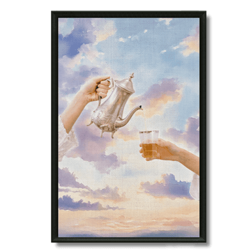 Tableau service thé nuages pastel marocain élégant