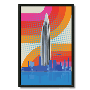 Tableau Tour Mohammed VI skyline Rabat pop art