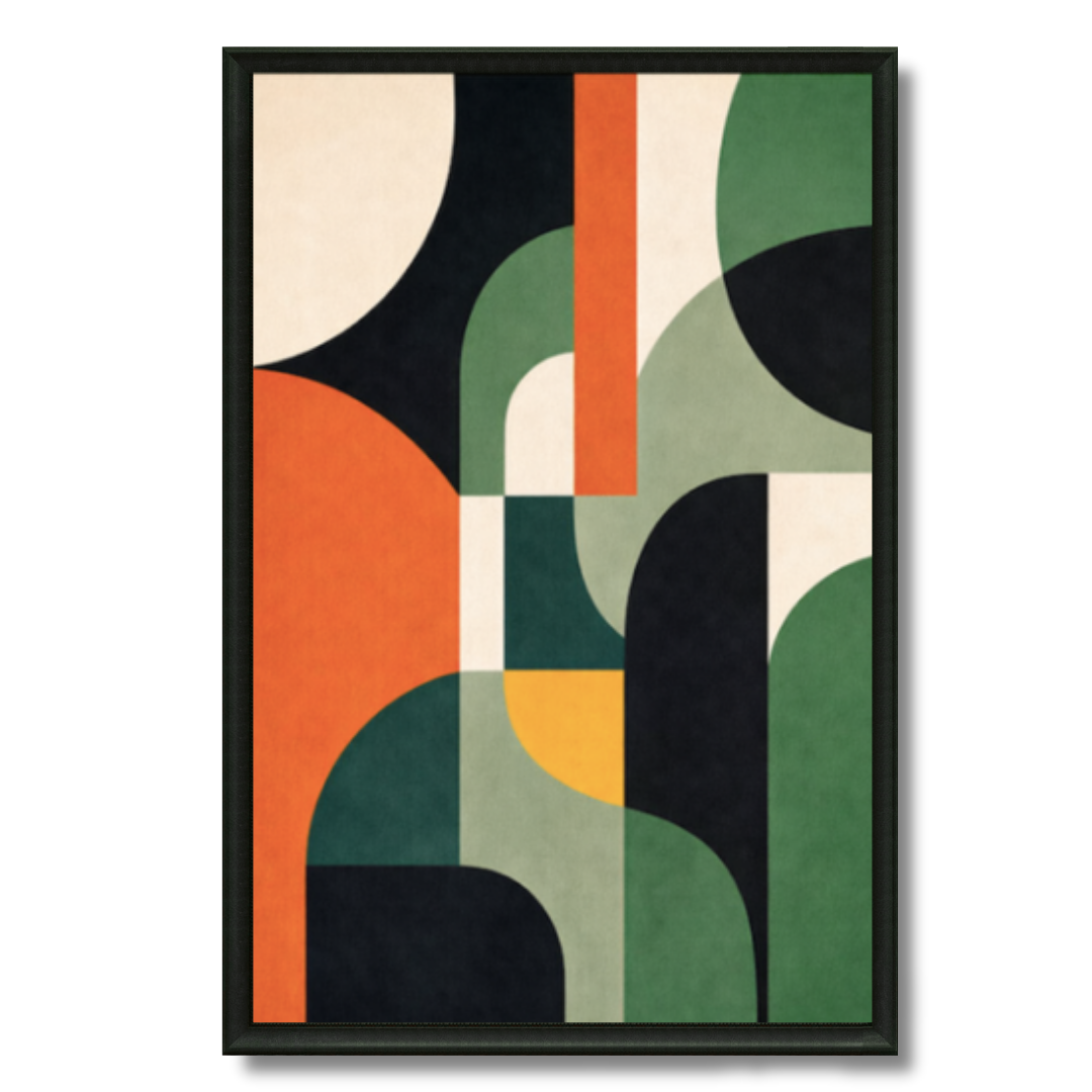 Tableau géométrie colorée art déco pop dynamique
