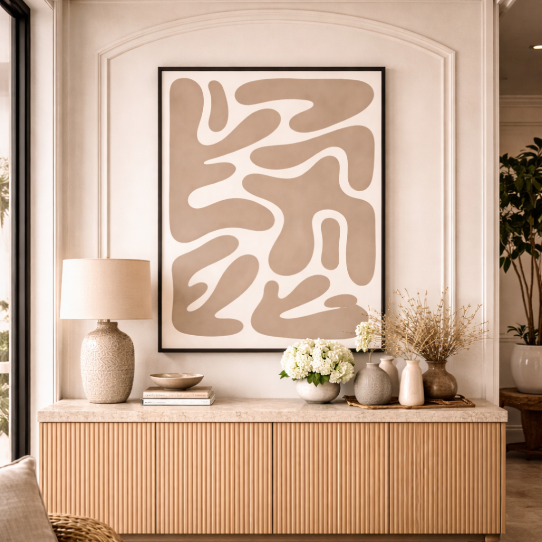 Tableau taupe géo art déco moderne design